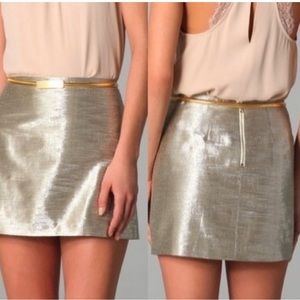 Alice and Olivia metallic gold mini skirt size 4